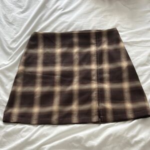 Plaid Brown Skirt